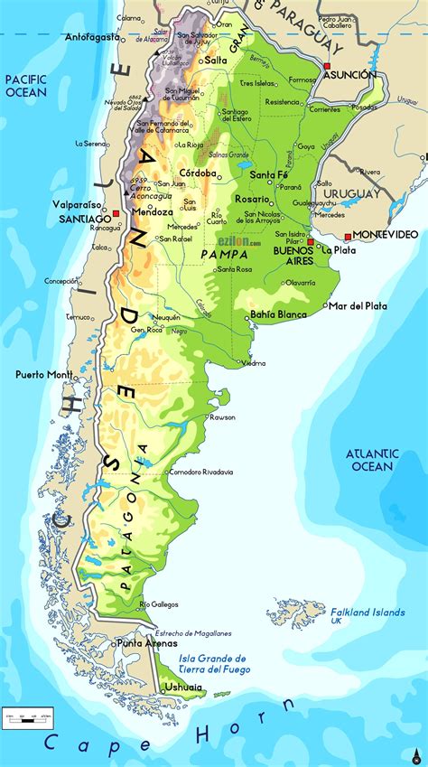 argentina mappa confini